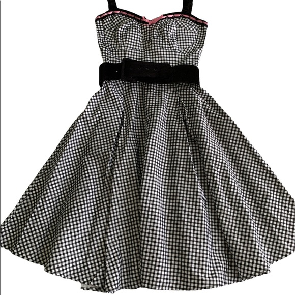 Deadly Dames Pin Up Dress Micheline Pitt Courtesan Swing Gingham S - Picture 10 of 13